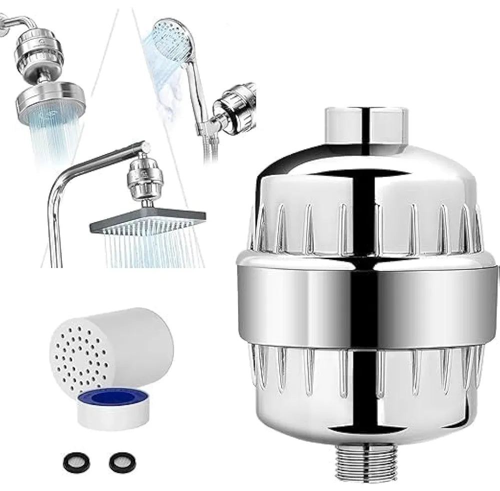 Shower Filter for Bathroom for Hard Water Problems | Water Softener for Home Reduces Dry.