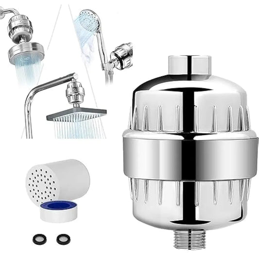 Shower Filter for Bathroom for Hard Water Problems | Water Softener for Home Reduces Dry.